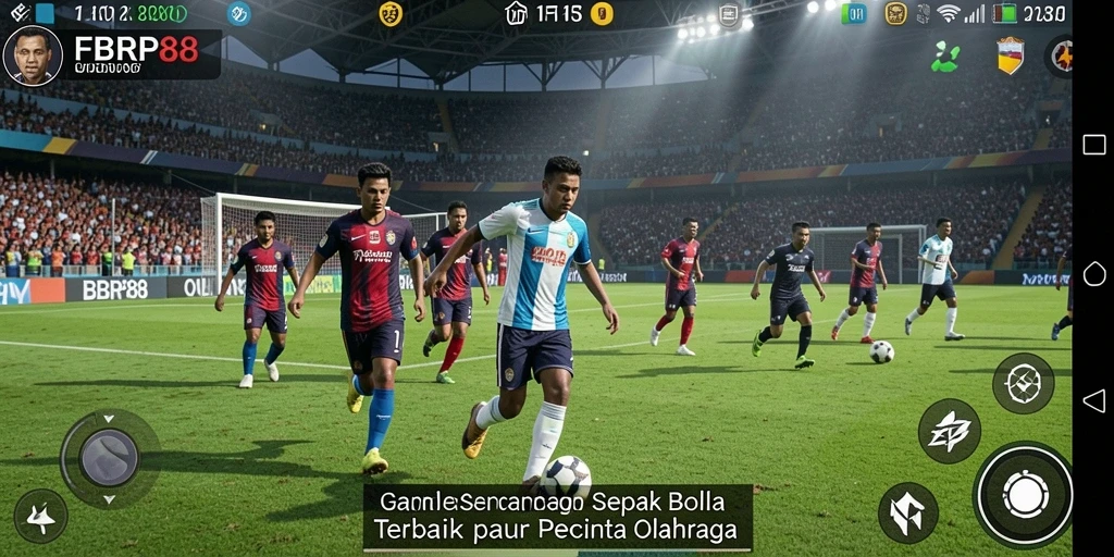 Tampilan gameplay mendebarkan dari pertandingan sepak bola di FBRP88.