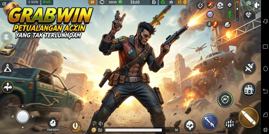 Screenshot dari gameplay GRABWIN yang penuh aksi seru.