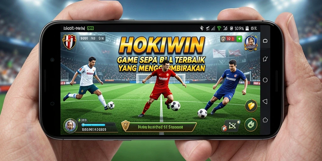 Gameplay HOKIWIN yang mendebarkan di lapangan sepak bola.