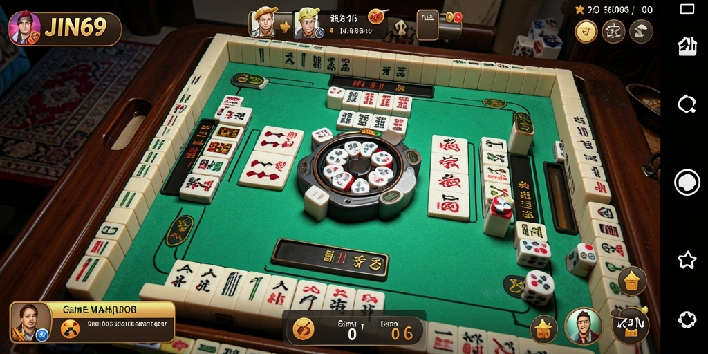 Tampilan jelas dari gameplay Mahjong yang seru di JIN69.