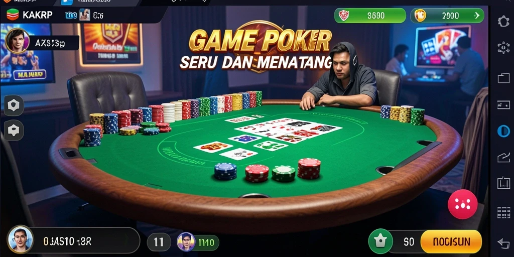 Tampilan gameplay poker yang mendebarkan di KAKRP.